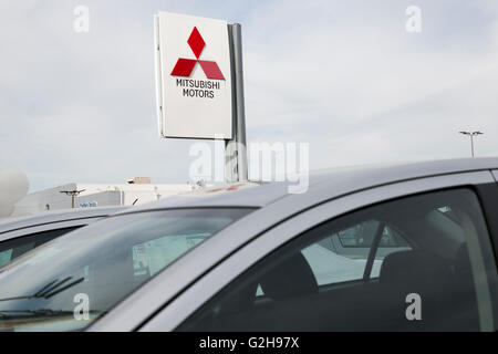 Mitsubishi cars on a dealer lot in Glen Burnie, Maryland on May 8, 2016. Stock Photo