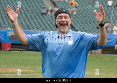 May 30, 2016: North Carolina Tar Heels head coach Joe Breschi reacts following the NCAA Division I championship lacrosse match between the North Carolina Tar Heels and the Maryland Terrapins at Lincoln Financial Field in Philadelphia, Pennsylvania. The North Carolina Tar Heels won 14-13 in overtime to become the NCAA Division I Champions. Christopher Szagola/CSM Stock Photo