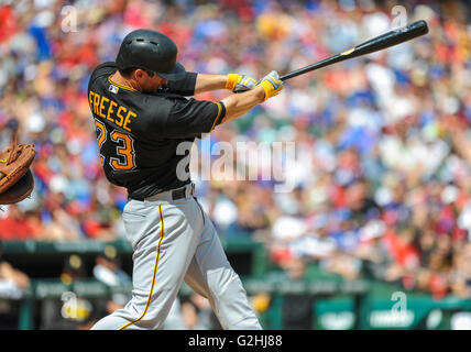 May 29, 2016: Pittsburgh Pirates David Freese #23 during an MLB game between the Pittsburgh Pirates and the Texas Rangers at Globe Life Park in Arlington, TX Texas defeated Pittsburgh 6-2 Albert Pena/CSM Stock Photo