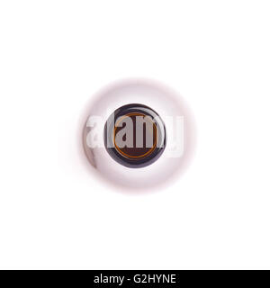 Empty beer glass bottle isolated over white background Stock Photo