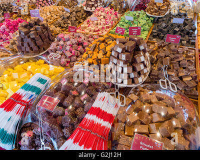 Candies, candy shop in International Street Market, Malmö, Sweden, Europe Stock Photo