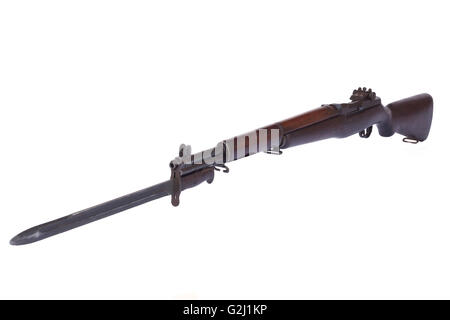Olg infantry rifle isolated on white background Stock Photo