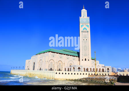 Hassan II Mosque by the ocean in Casablanca, Morocco Stock Photo