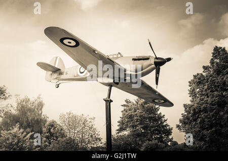Hawker Hurricane a British single-seat fighter aircraft WW2 Model. Stock Photo