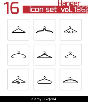 Clothes hanger or clothes rack icons. Vector illustration isolated on ...