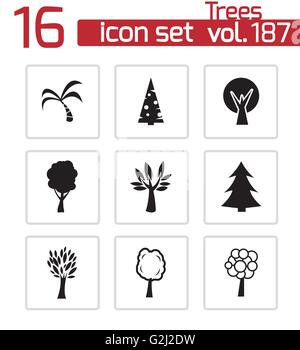 Vector black trees icons set Stock Vector Image & Art - Alamy