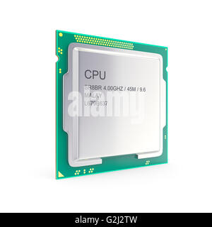 Central processor unit, CPU isolated on white. 3d illustration Stock Photo