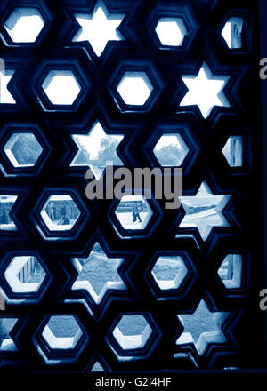 Hexagons and Stars, Qutab Minar, Delhi, India Stock Photo