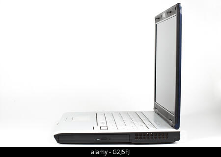 Laptop side view isolated on white background Stock Photo