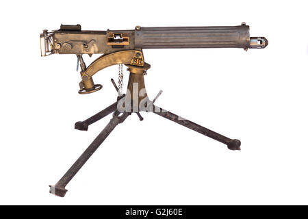 Old WW2 heavy machinegun side view isolated on white Stock Photo - Alamy