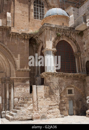 Church of the Holy Sepulchre stairs at the entrance Stock Photo