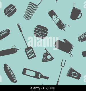 Pattern Vector Fast Food Stock Vector