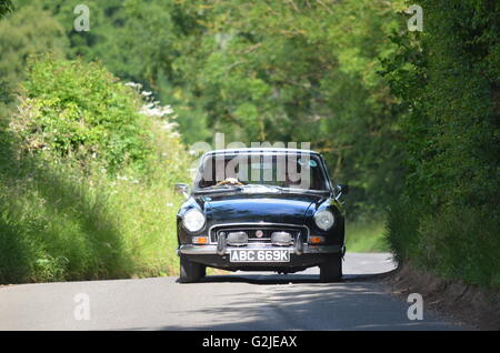 Classic MGB GT On Country Road Stock Photo