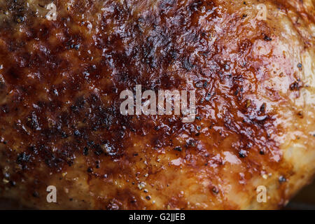 Crispy roasted Barbery Duck in in roasting pan ready for serving Stock Photo