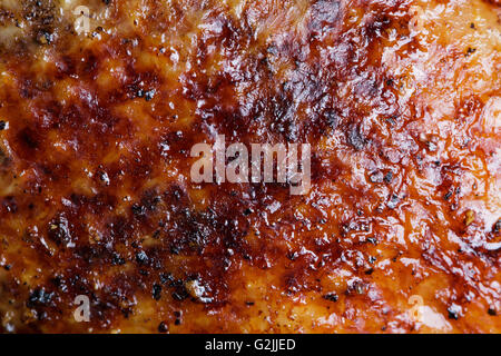 Crispy roasted Barbery Duck in in roasting pan ready for serving Stock Photo