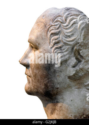 Julius Caesar. Marble head from a statue, found in the Sanctuary of Athena Polias, probably of Julius Caesar. Stock Photo