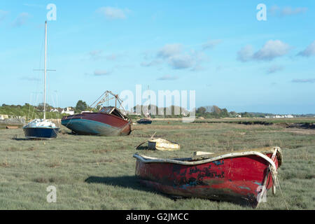 Heswall Boatyard and slipway sunset Stock Photo