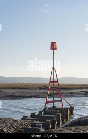 Heswall Boatyard and slipway sunset Stock Photo