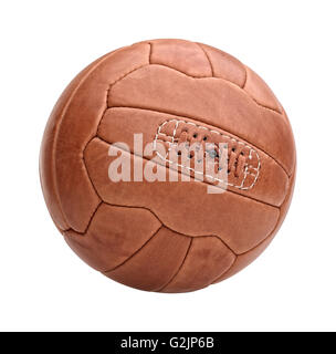 vintage leather classic fooball ball Stock Photo