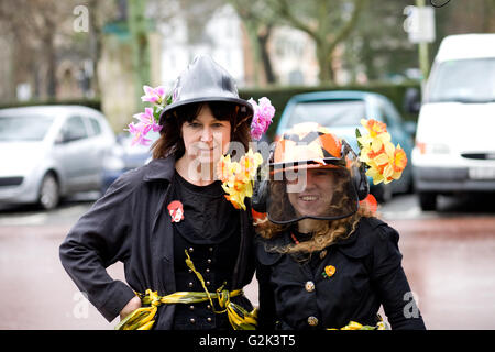 The Culture March took place in Cardiff on 6th February in protest against Cardiff Council's £700,000 arts budget cuts. Stock Photo