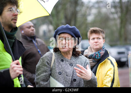 The Culture March took place in Cardiff on 6th February in protest against Cardiff Council's £700,000 arts budget cuts. Stock Photo