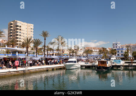 The port and Marina area, Estepona town, Costa del Sol, Andalusia Spain Europe Stock Photo