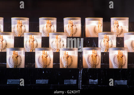 Votive candles in Notre Dame de Paris, France Stock Photo