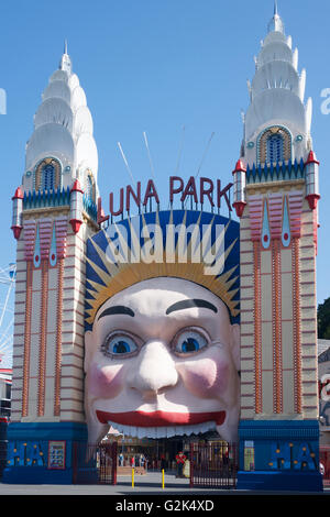 Entrance to Luna Park funfare Sydney NSW Australia Stock Photo