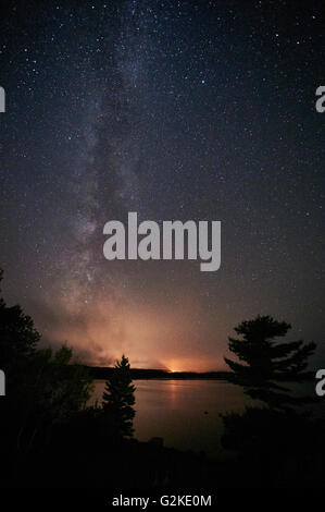 Milky Way Over Medway Harbour, Nova Scotia, Canada Stock Photo