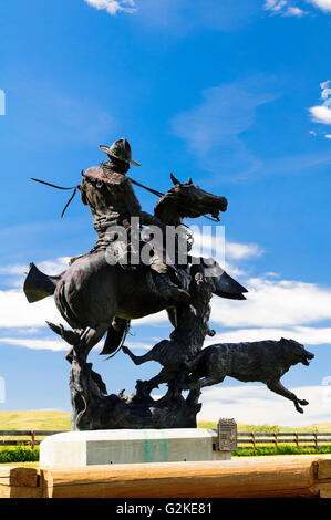 A statue at the Bar U Ranch in Alberta. Stock Photo