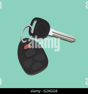 car keys isolated with black and green background vector Stock Vector