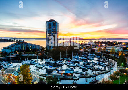 The waterfront harbour and marina in Nanaimo, British Columbia Stock Photo