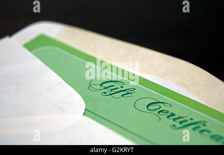 Gift Certificate in Envelope
