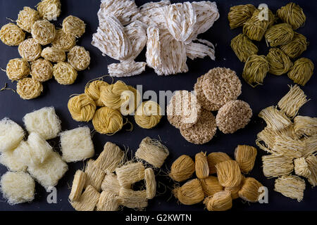 Assortment of Dried Asian Noodles Stock Photo