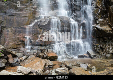 Chimney Rock, North Carolina - Hickory Nut Falls, a 404-foot waterfall in Chimney Rock State Park. Stock Photo