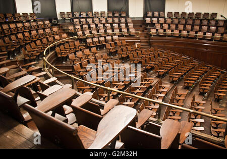 Empty lecture hall at Columbia Teachers College, New York Stock Photo