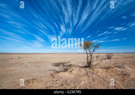 Barren wasteland in the far south-west desert of Queensland. Stock Photo