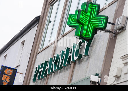 24 hour Pharmacy sign in Sheffield The Wicker Stock Photo