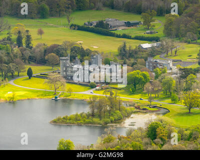 Aerial view, Dromoland castle hotel, COUNTY CLARE, Clare, Ireland, Europe, Aerial view, birds-eyes view, aerial view, aerial Stock Photo