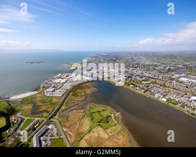 Aerial view, Lough Atalia. Harbour Galway, Galway Business Enterprise Park, The Docks, Galway, Galway, COUNTY CLARE, Galway, Stock Photo