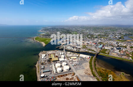 Aerial view, Lough Atalia. Harbour Galway, Galway Business Enterprise Park, The Docks, Galway, Galway, COUNTY CLARE, Galway, Stock Photo