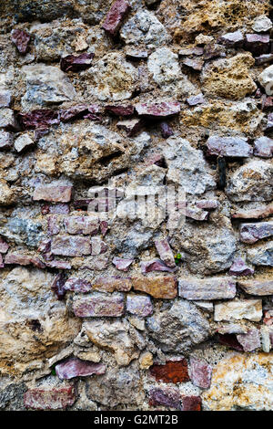 Weathered stone wall, brick wall Stock Photo