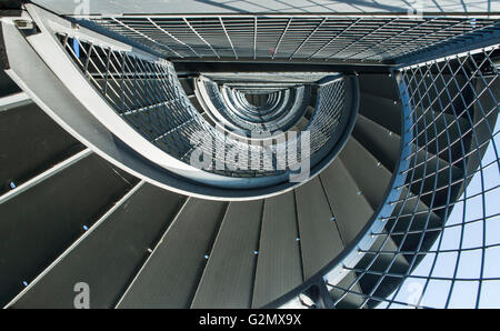 Metal spiral staircase to the tower in Friedrichshafen, GERMANY Stock Photo