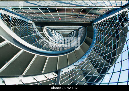 Metal spiral staircase to the tower in Friedrichshafen, GERMANY Stock Photo