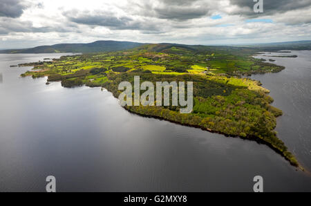 Headland peninsula Ogonnelloe, Lakelands, Lake Derg, Lough Derg on the River Shannon, COUNTY CLARE, Clare, Ireland, IE, Europe, Stock Photo