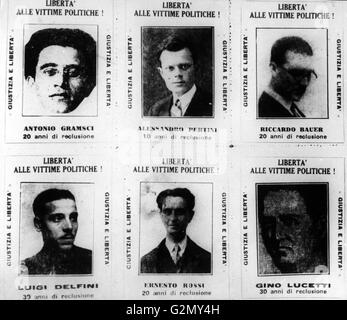 antonio gramsci and sandro pertini in a manifest of the fascist police Stock Photo