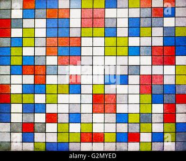 Painting by the famous Dutch artist Piet Mondrian (7th March 1872 - 1st February 1944), work titled 'Composition Checkerboard' Painted in 1919. Stock Photo