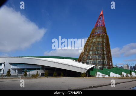 Sport palace and skate ring in Astana, capital of Kazakhstan Stock Photo