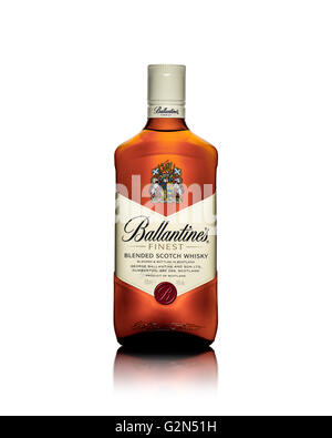 Ballantines whisky isolated on white background Stock Photo - Alamy