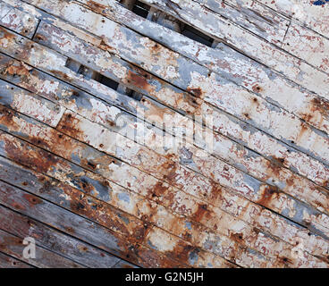 Old painted wooden planks Stock Photo